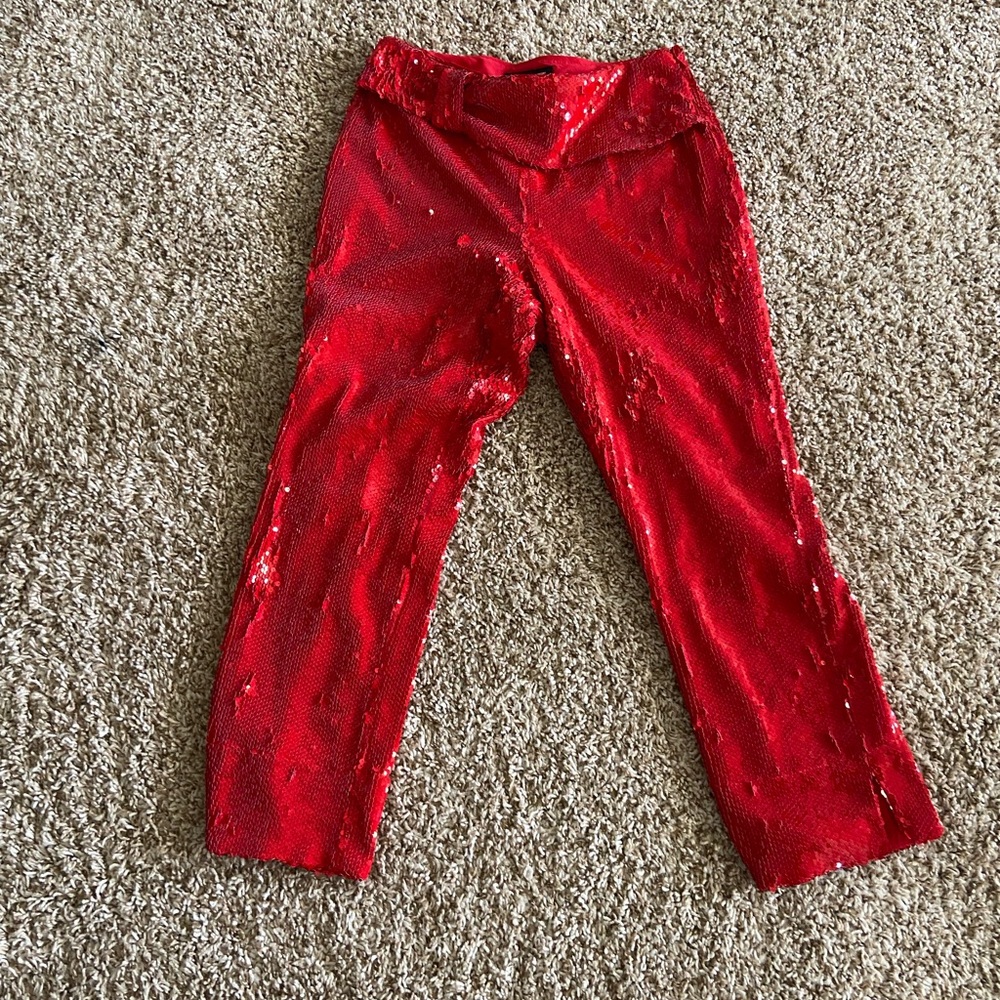 Red Sequin Pants
